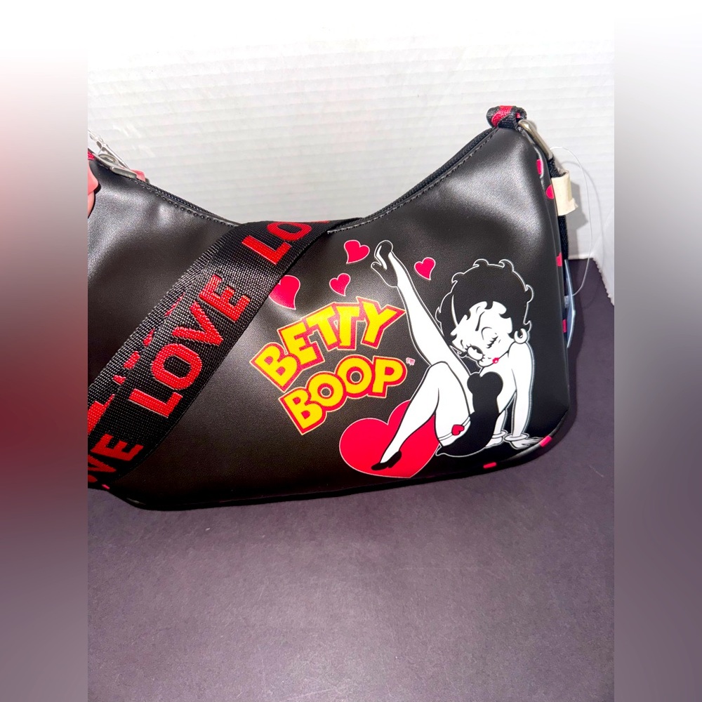 Betty Boop Black and Red Cartoon crossbody purse by fleischer studios BNWT